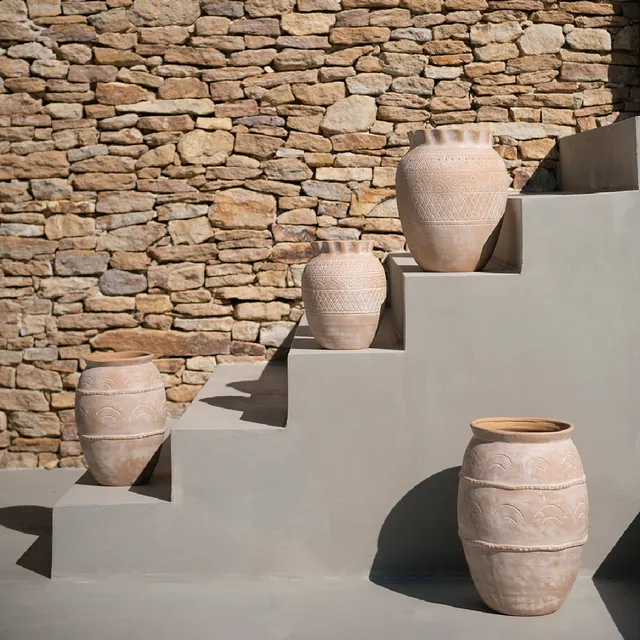 Andrea House Binibeca vase ceramique beige