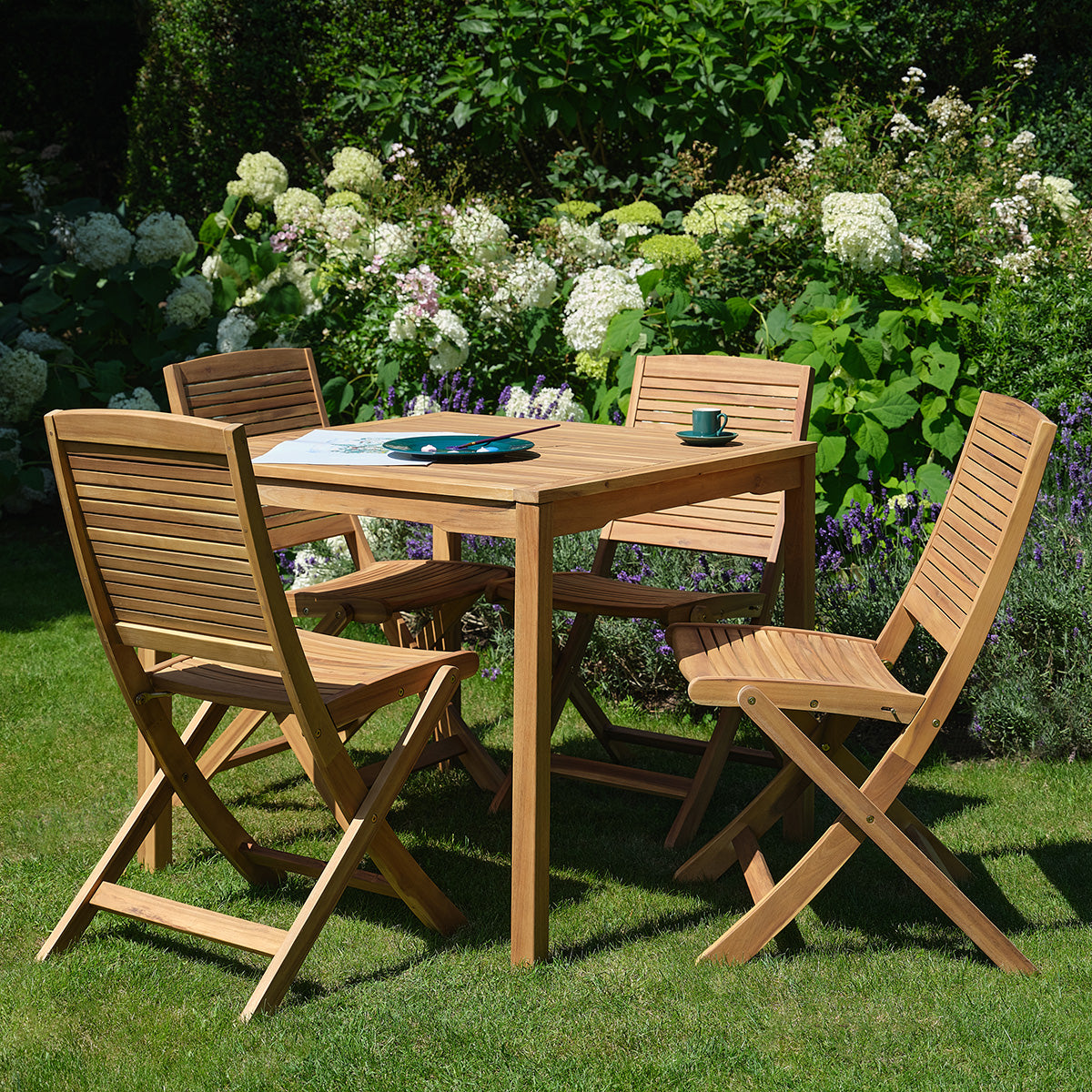 Berah Getah Jardin chaise pliante acacia huilé lot de 2