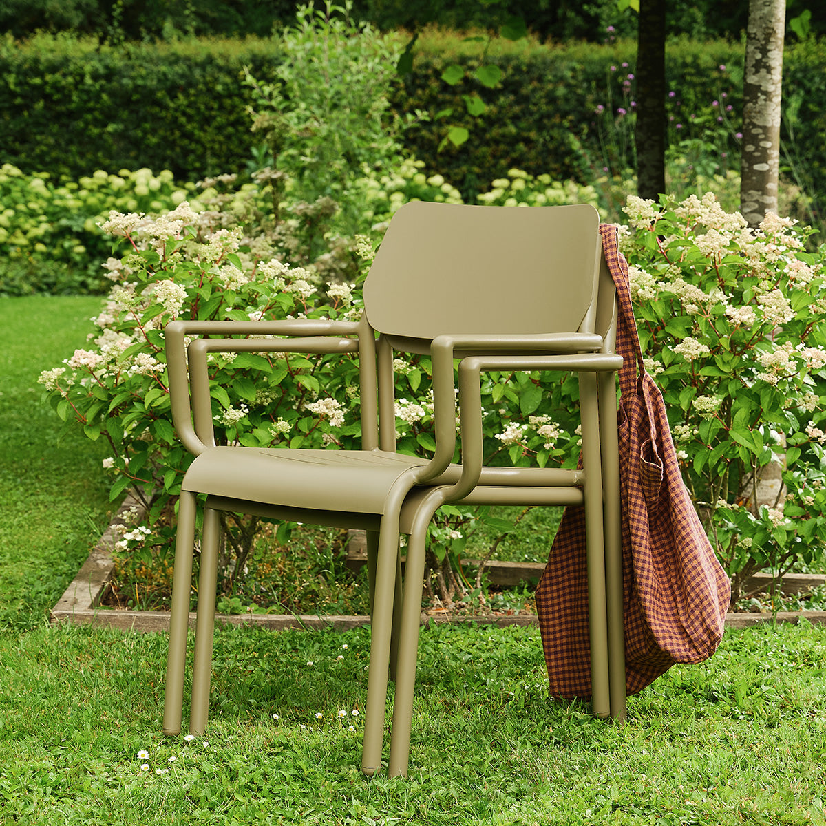 Berah Getah SARO fauteuil jardin aluminium lot de 2 beige