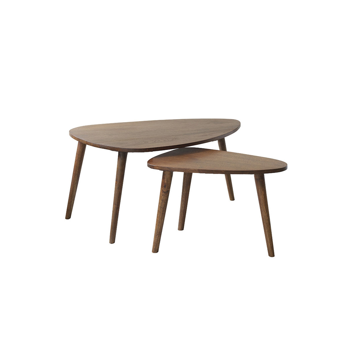 Berah Getah Brune lot 2 tables basses mindi noyer