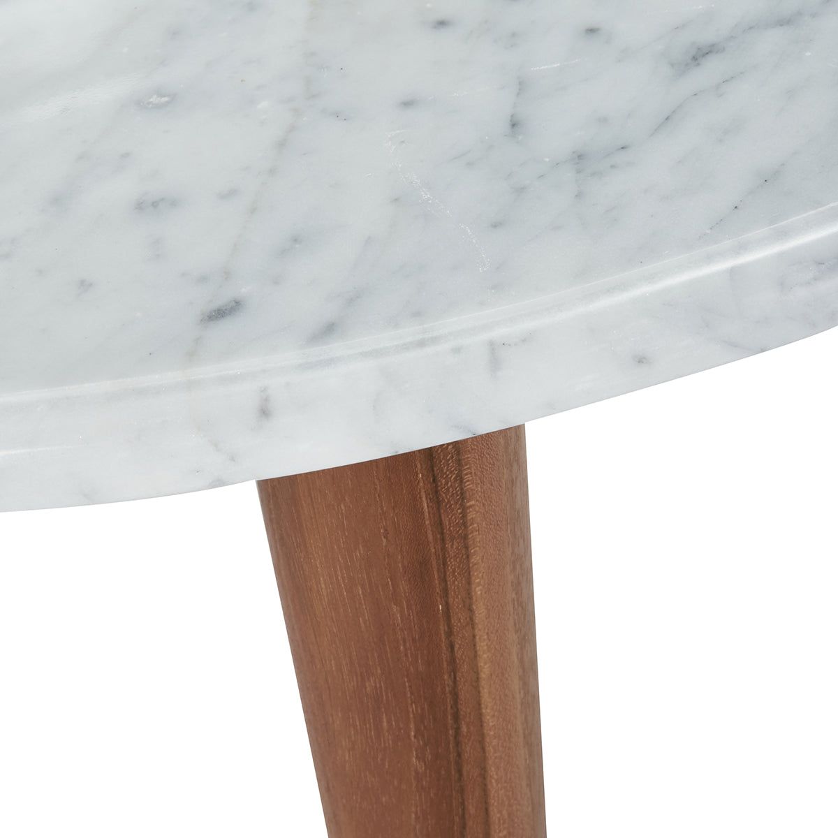Berah Getah Salon table basse marbre et teck Ø 70 cm ronde