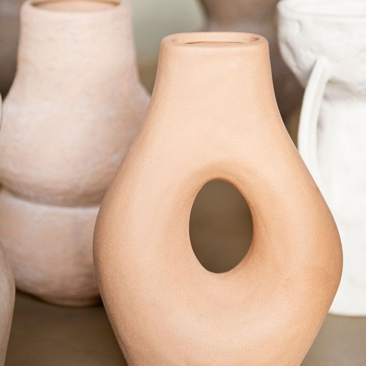 Andrea House Duala vase céramique terracotta grand