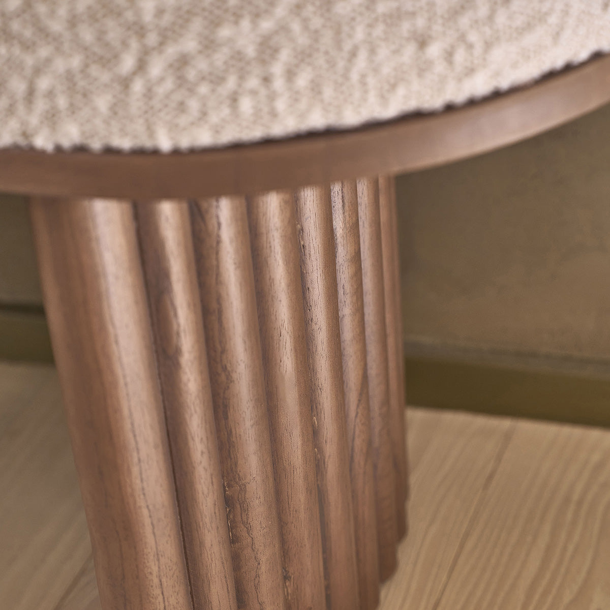 Berah Getah Marlow banc mindi bouclette 120 cm noyer