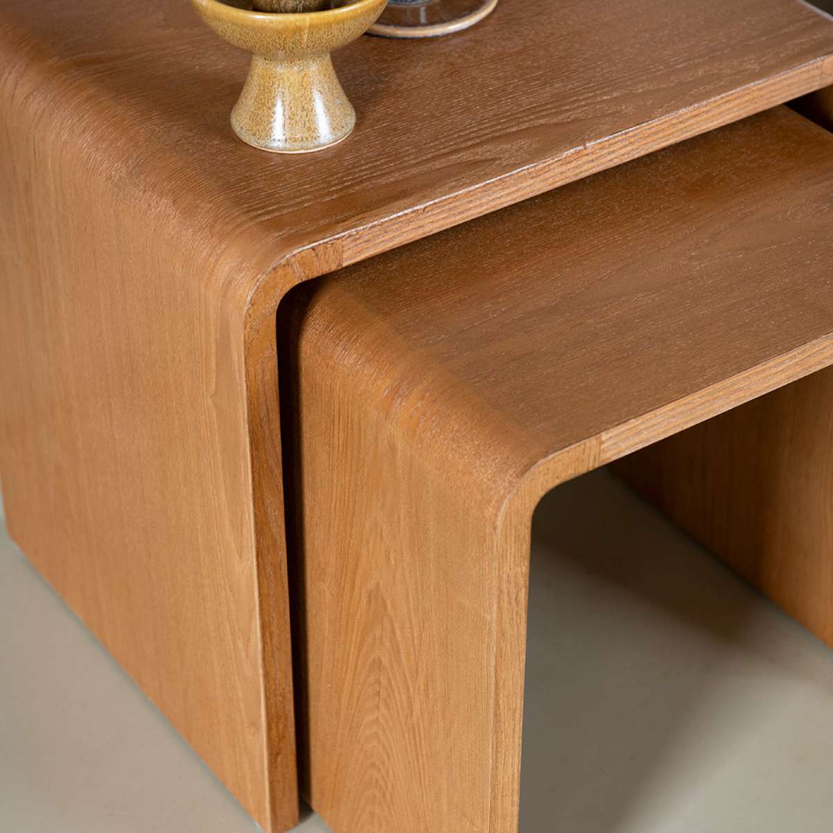Andrea House Mueble tables gigognes bois foncé