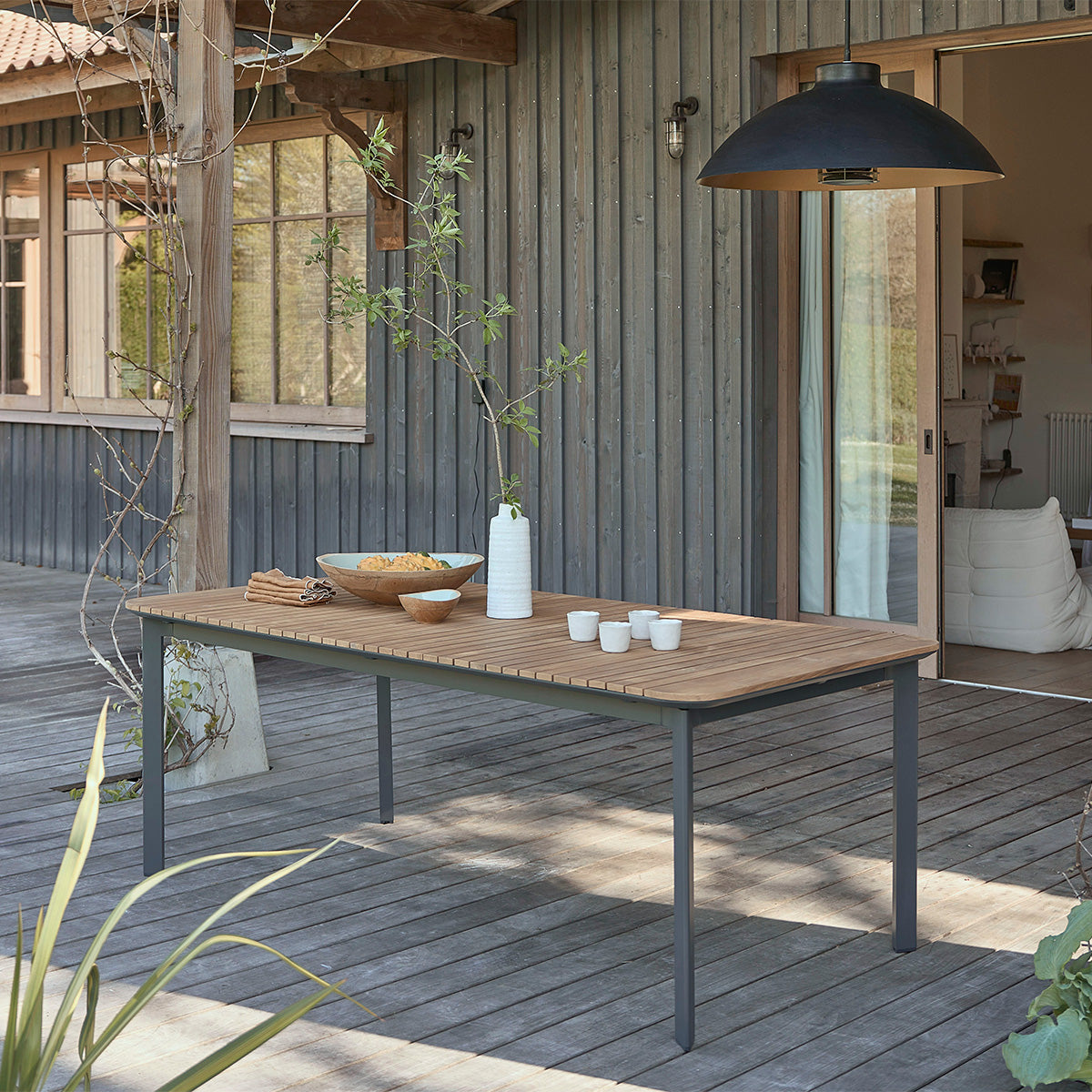 Berah Getah Siena table de jardin teck alu 200 cm 6/8 pers.