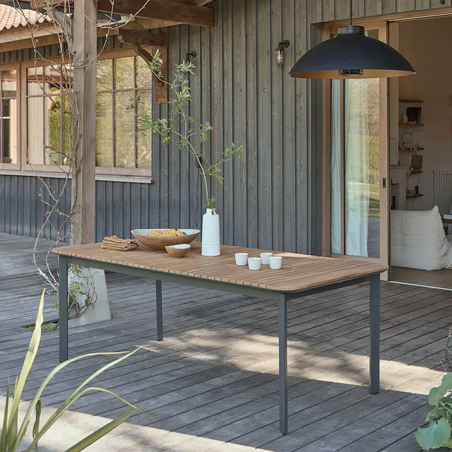 Berah Getah Siena table de jardin teck alu 200 cm 6/8 pers.