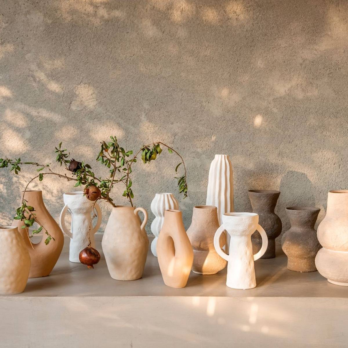 Andrea House Dulia vase grès blanc 28 cm