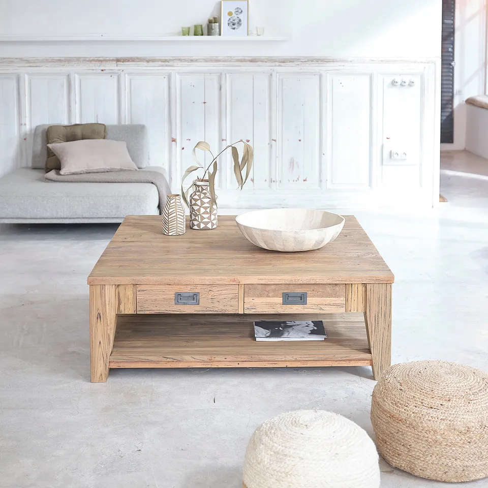 Berah Getah CARGO table basse teck recycle 120 cm
