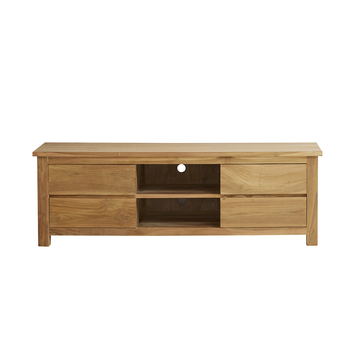 Berah Getah Boston meuble TV teck massif 150 cm marron
