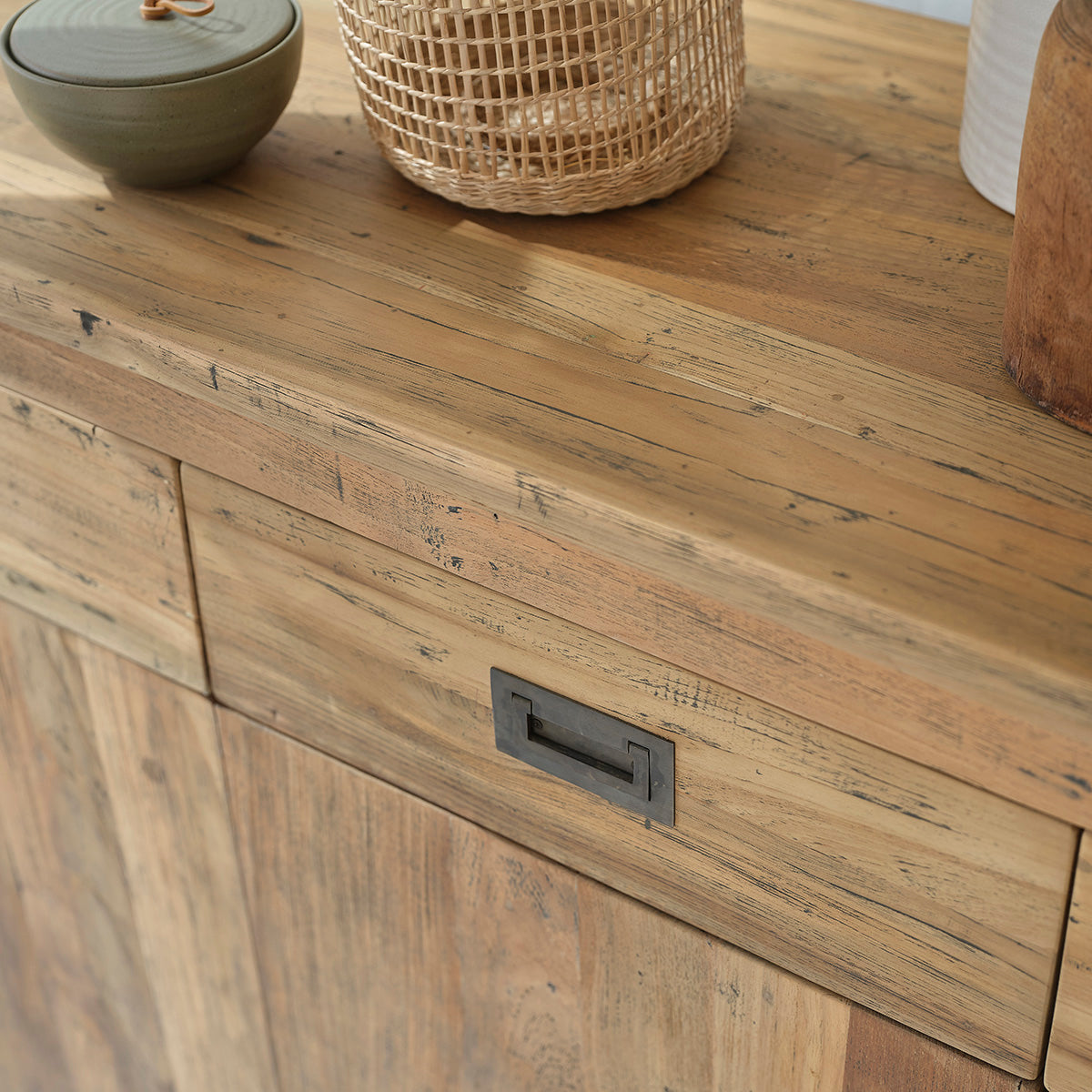 Berah Getah Cargo buffet teck recyclé 200 cm 4 portes