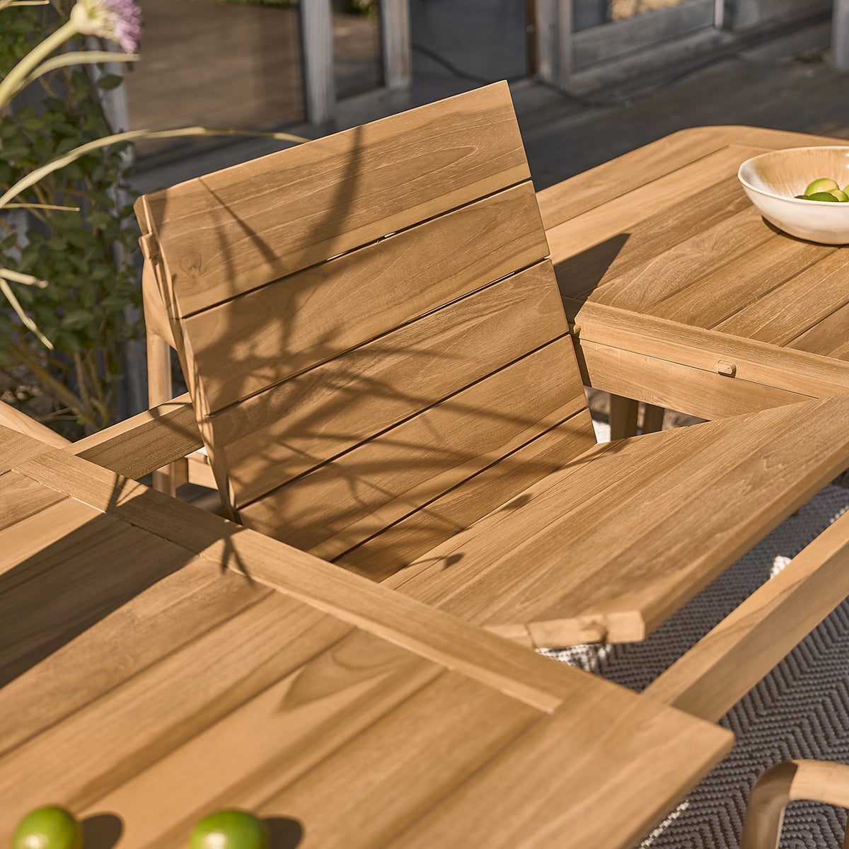 Berah Getah Aube table de jardin extensible teck 6/8 pers
