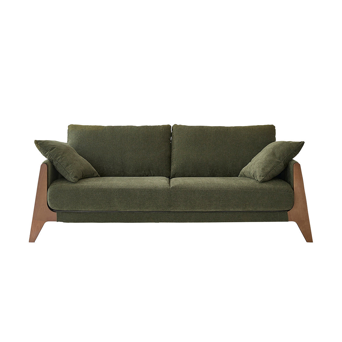 Berah Getah Ondine canapé 3 places velours vert mousse