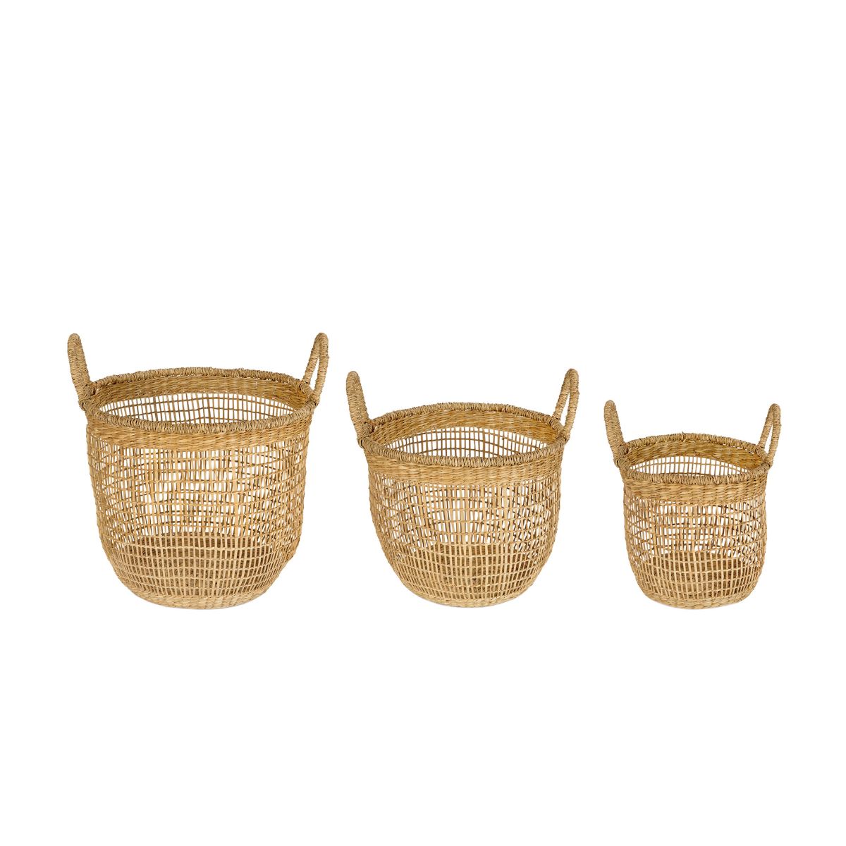 Andrea House Baño set 3 paniers fibre végétale beige