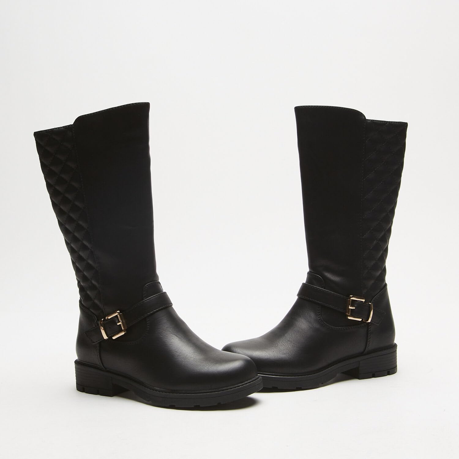 Bata Bottes femme matelassées à boucle - bottes plates