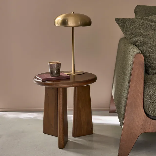 Berah Getah Anna table appoint ronde acacia 3 pieds