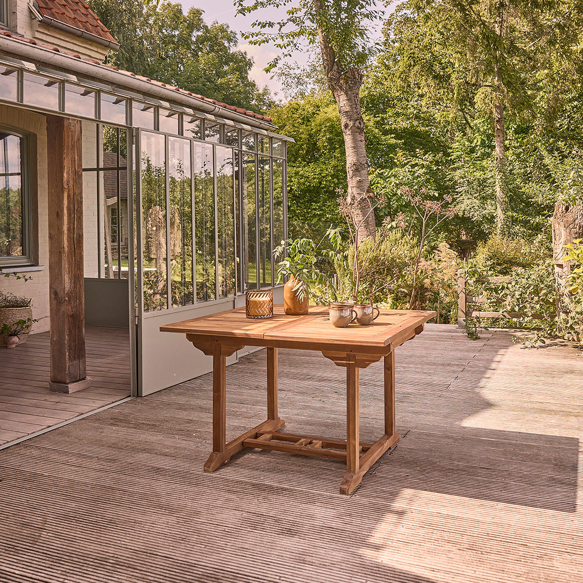 Berah Getah Bali table jardin teck extensible 6/8 pers.