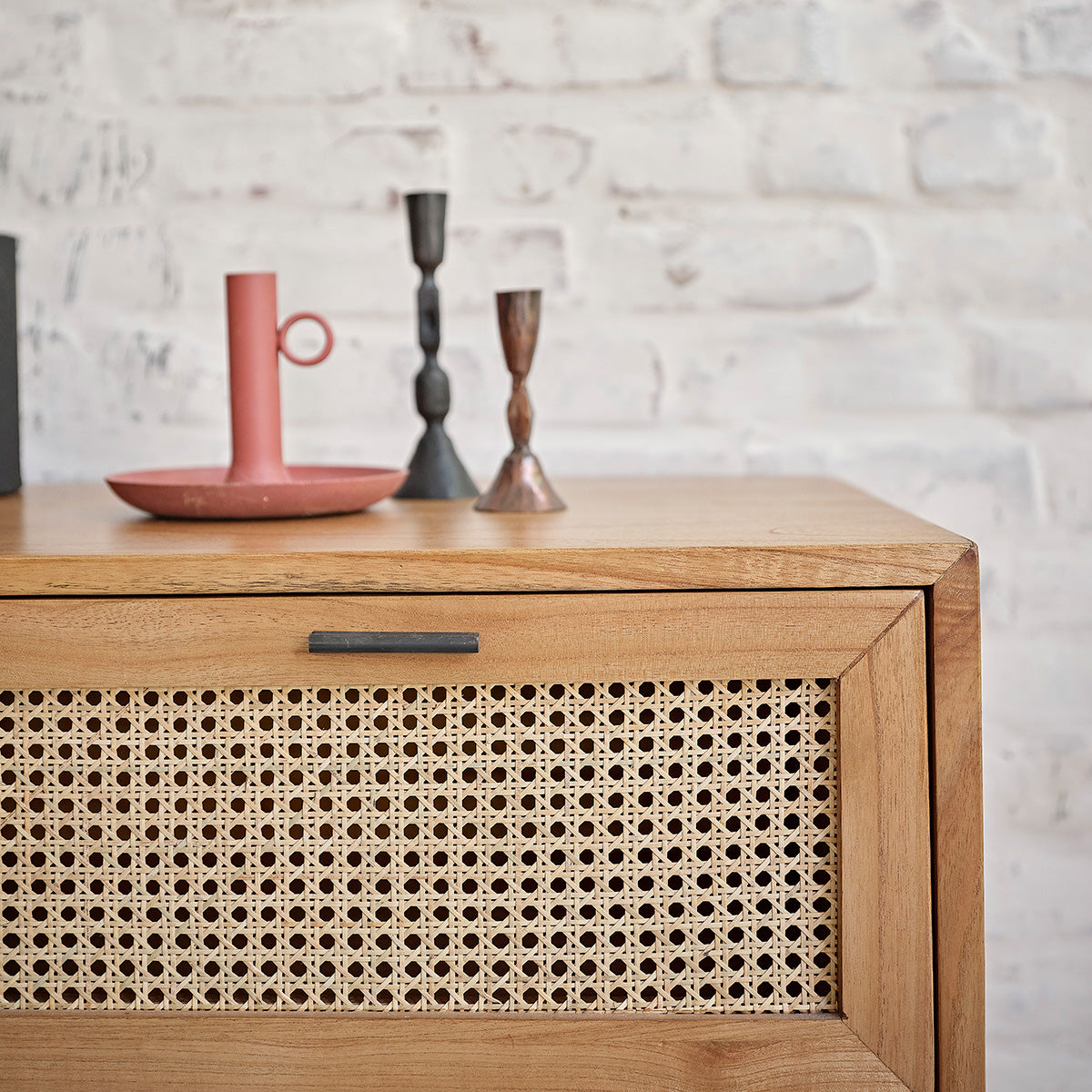 Berah Getah Alba commode mindi cannage 100 cm 3 tiroirs