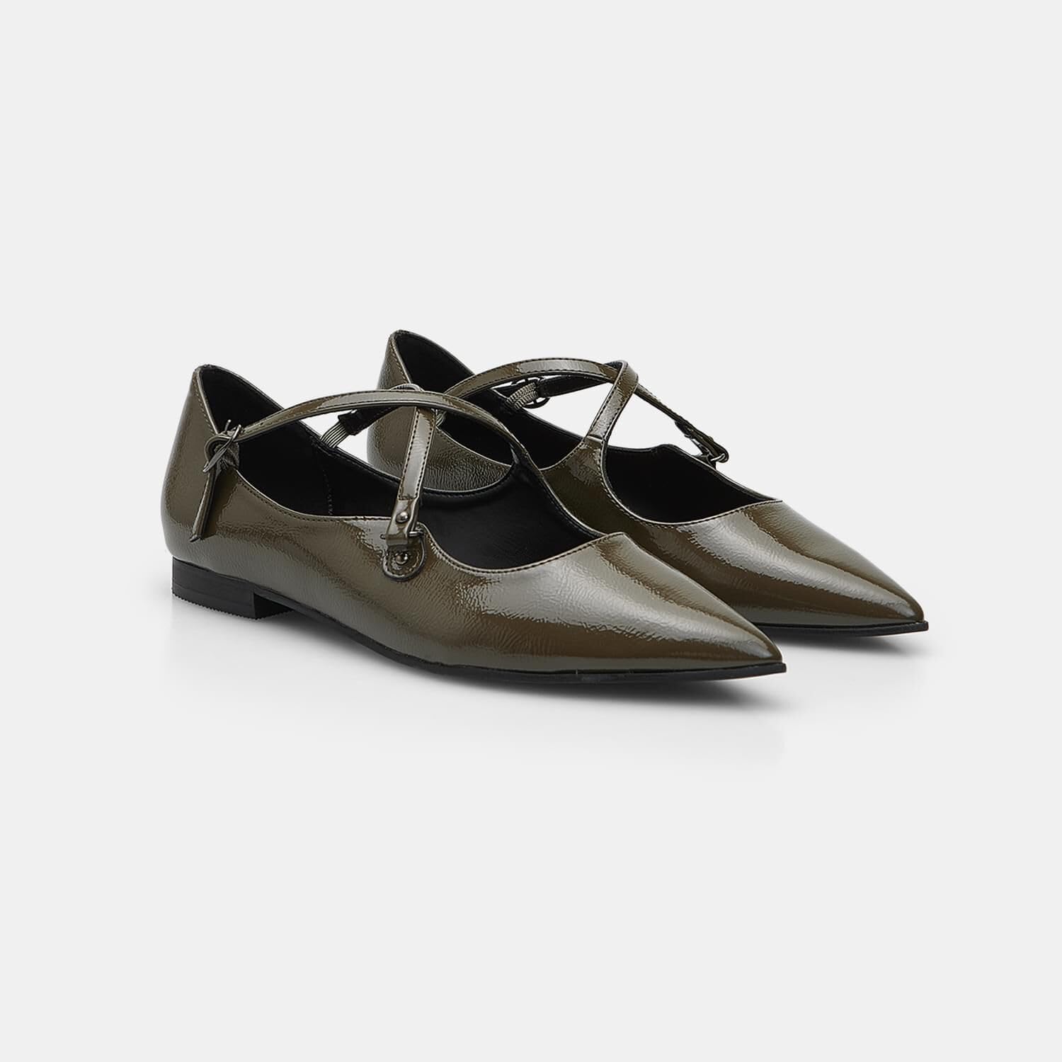 Bata Ballerines ballerine femme verte double bande