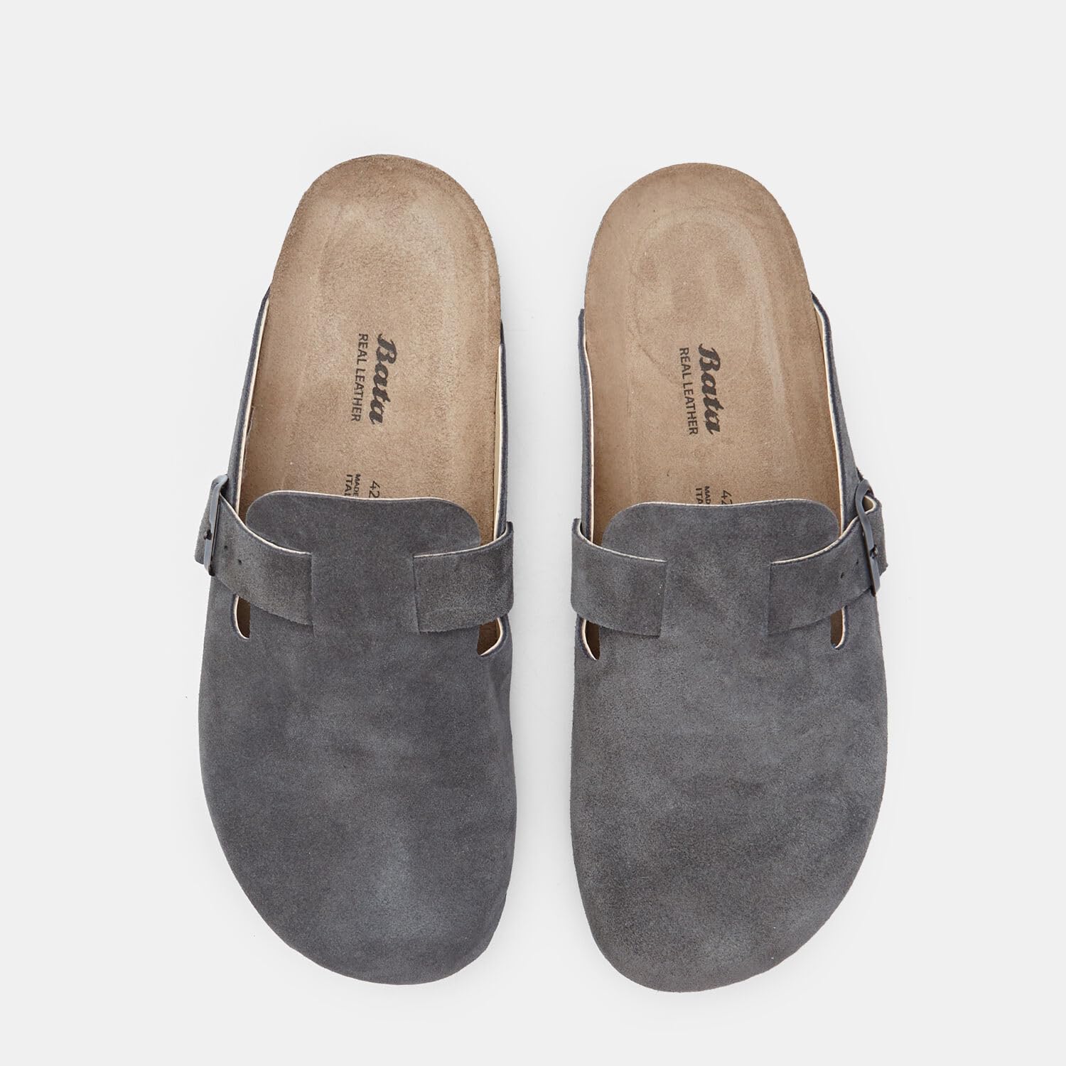 Bata Sandales Mules en suède homme confortables
