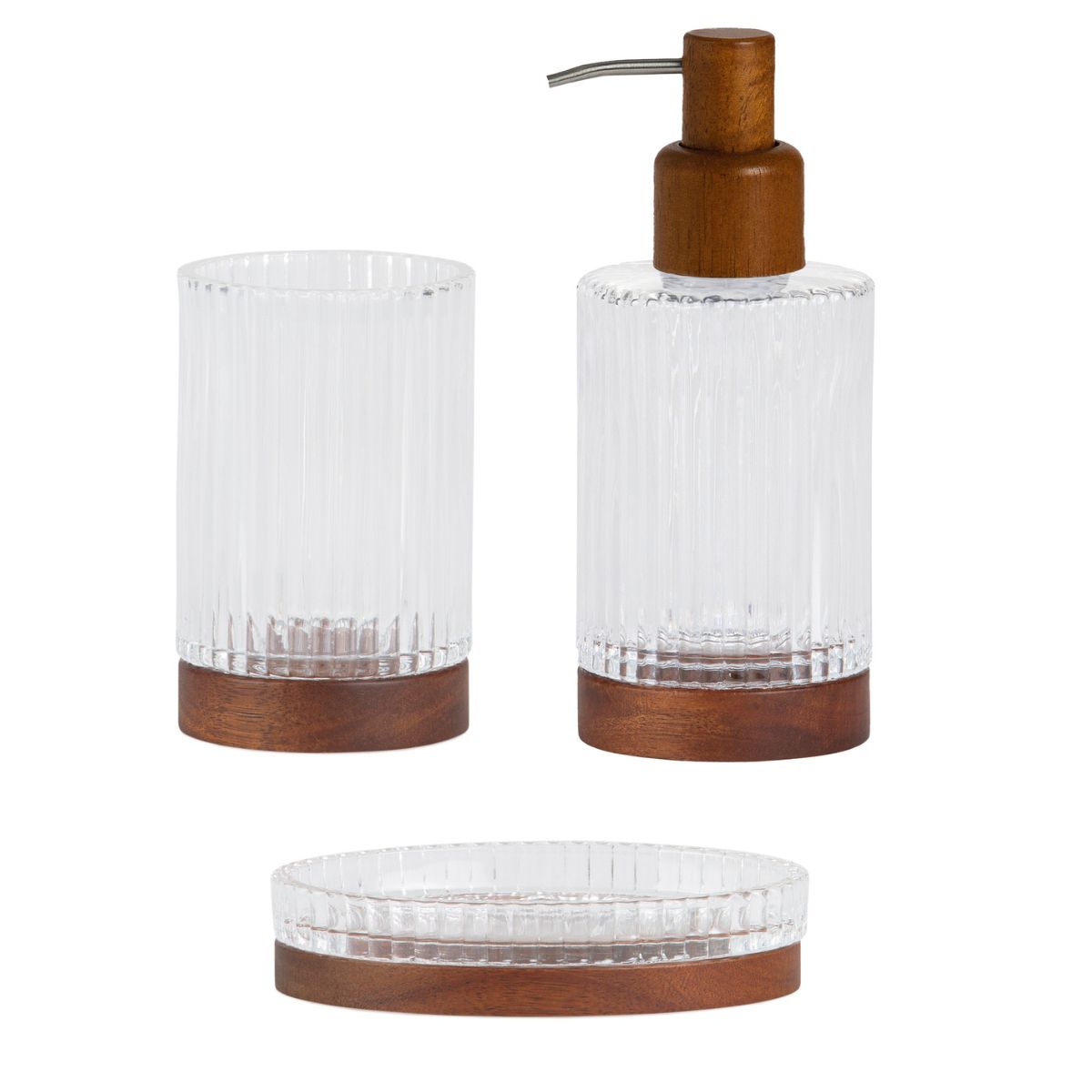 Andrea House Baño porte-brosses verre acacia