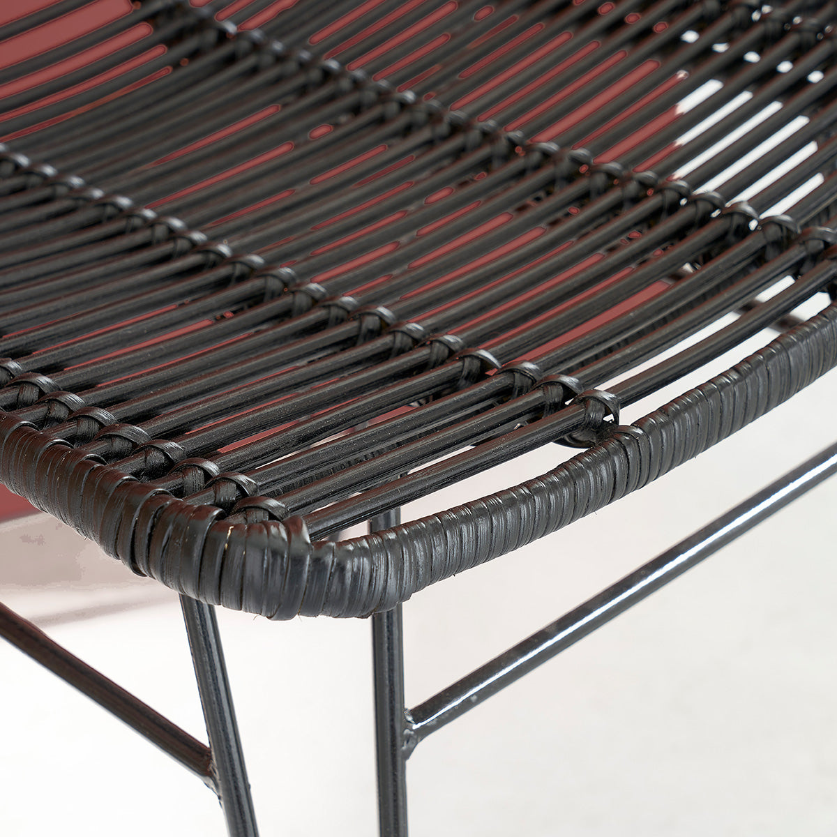 Berah Getah BOHEMA chaise rotin métal noir bohème