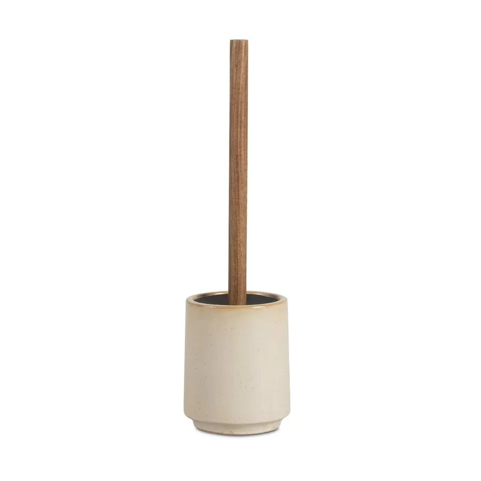 Andrea House Baño Brosse WC céramique et bois