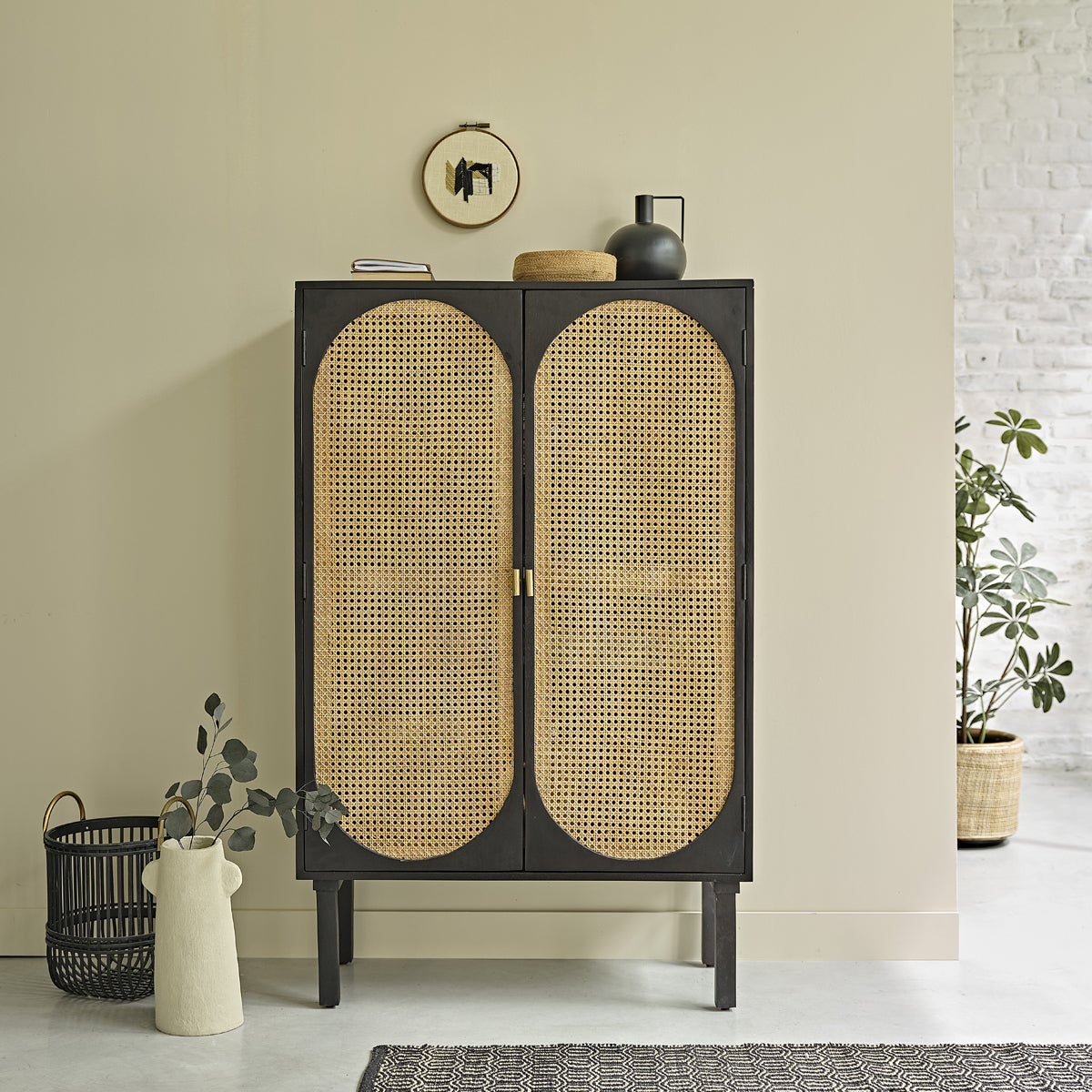Berah Getah Zulma armoire manguier cannage 90 cm