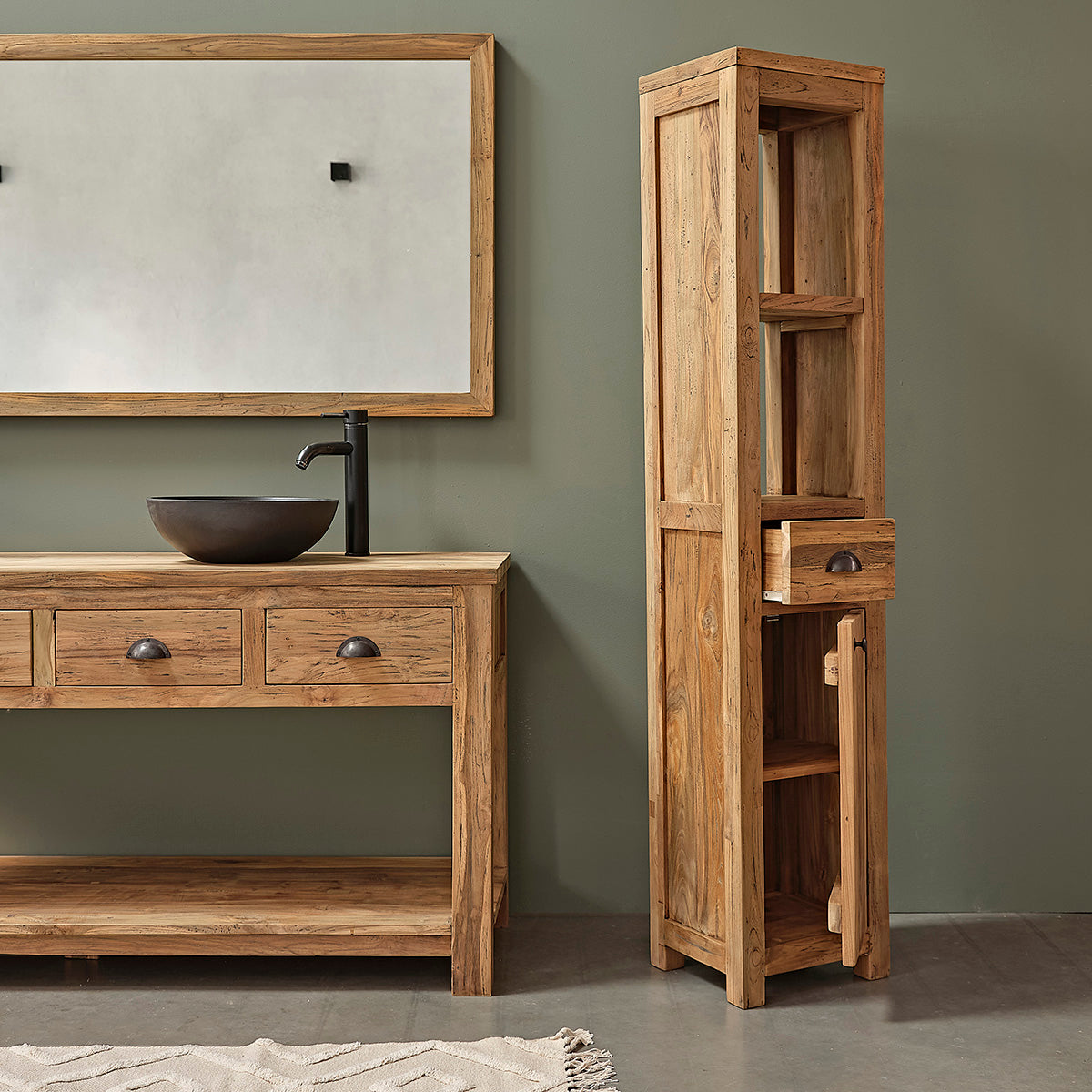 Berah Getah Austin colonne teck recyclé 170 cm 1 porte