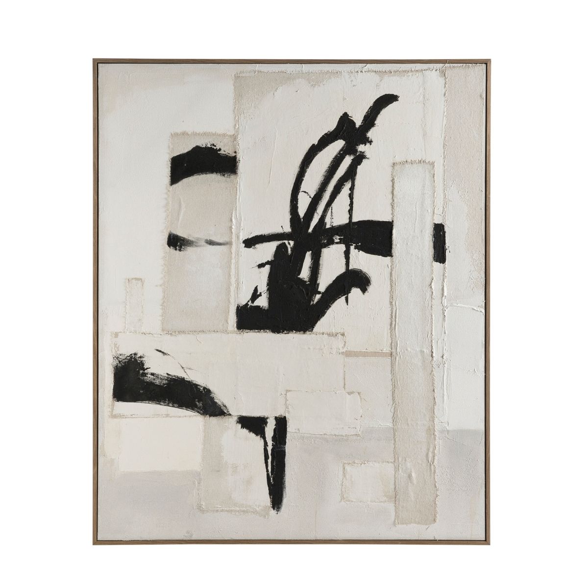 Andrea House Tokio tableau abstrait noir blanc 80x100 cm