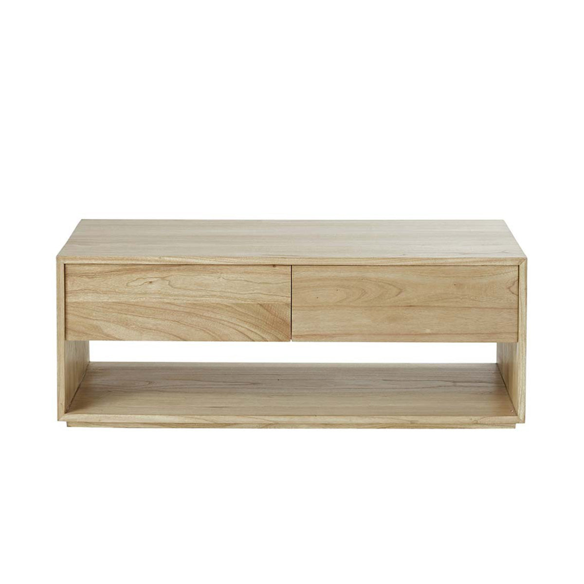 Berah Getah Tilo table basse mindi 120 cm 2 tiroirs