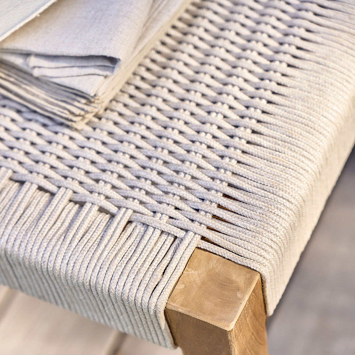 Berah Getah Jardin banc de jardin teck massif cordage beige