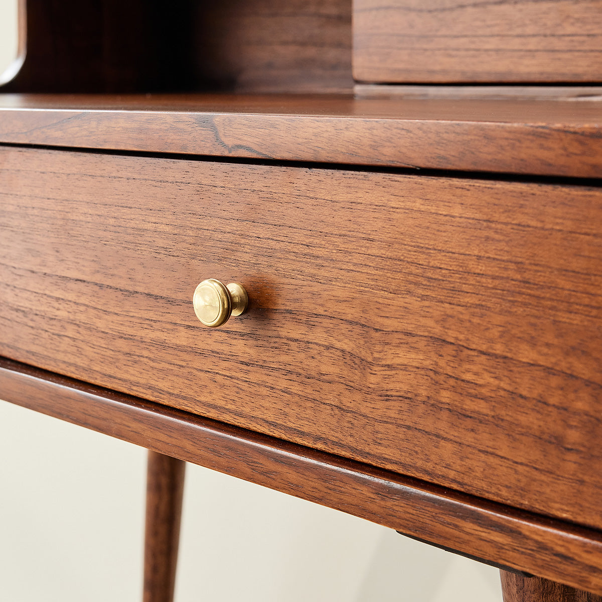 Berah Getah VINTAGE bureau mindi noyer 90 cm 3 tiroirs