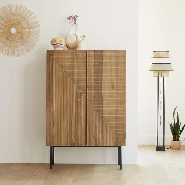 Berah Getah Portland armoire teck 100 cm 2 portes