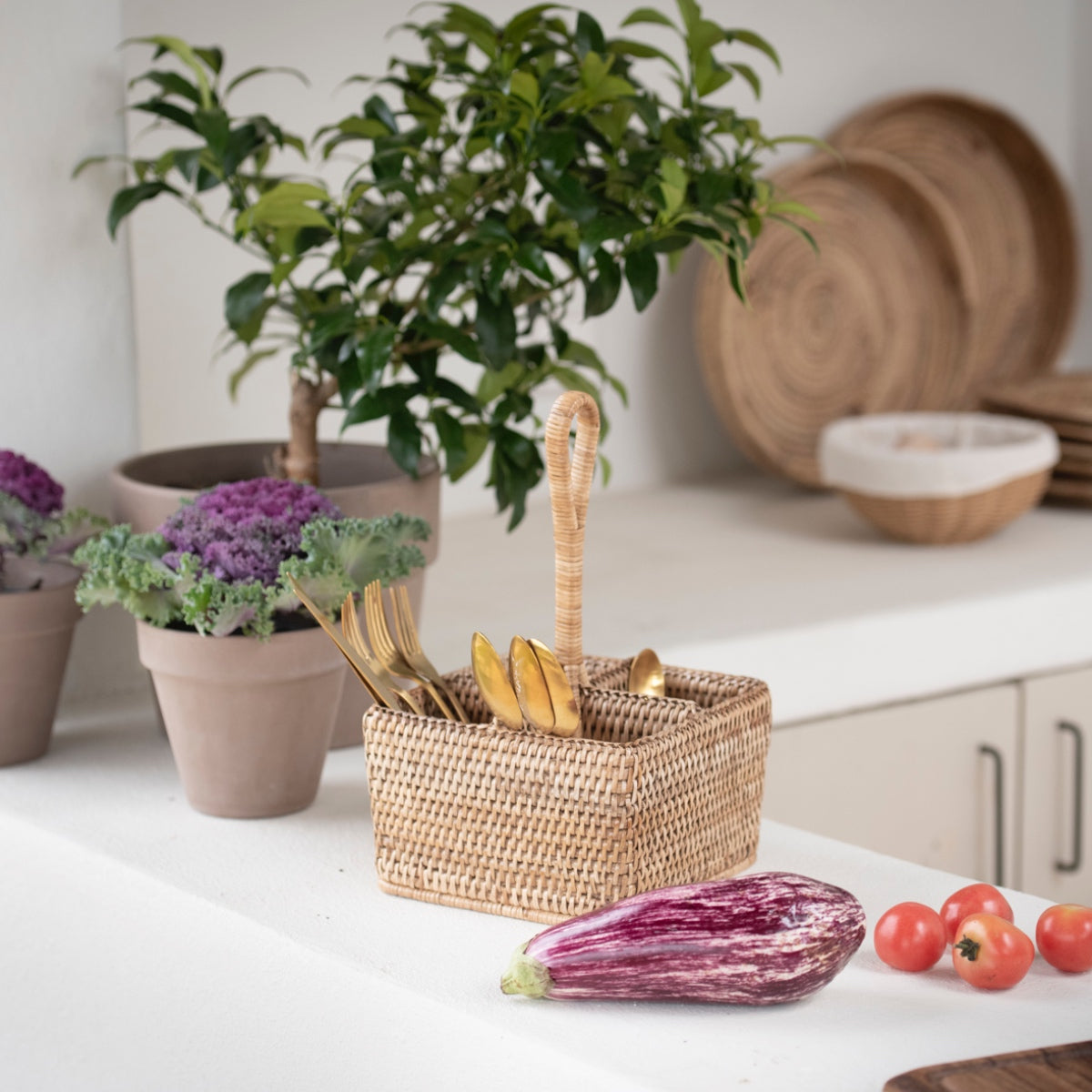 Andrea House organisateur cuisine en rotin