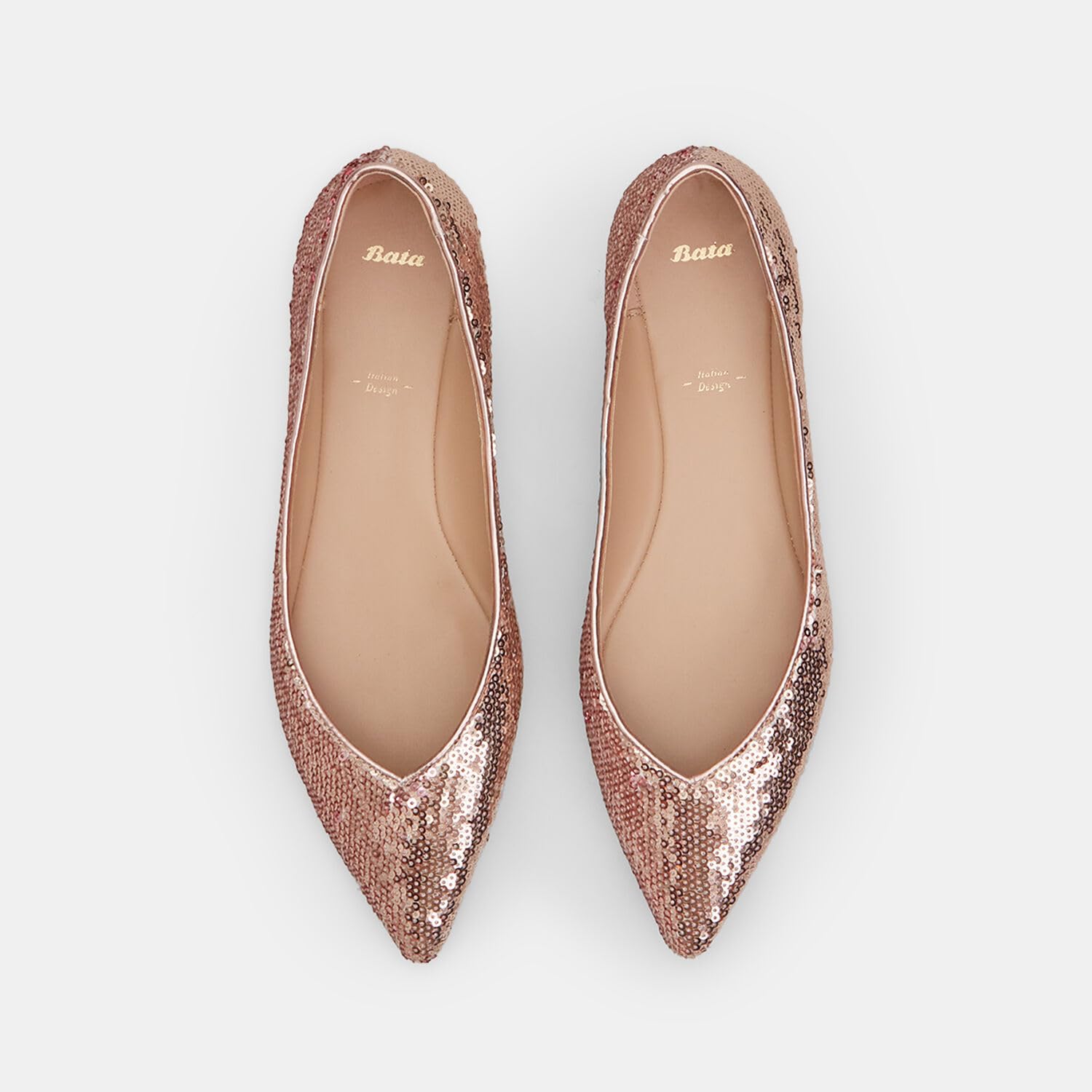 Bata Ballerines paillettes ballerines femme rose 37 EU bout allongé