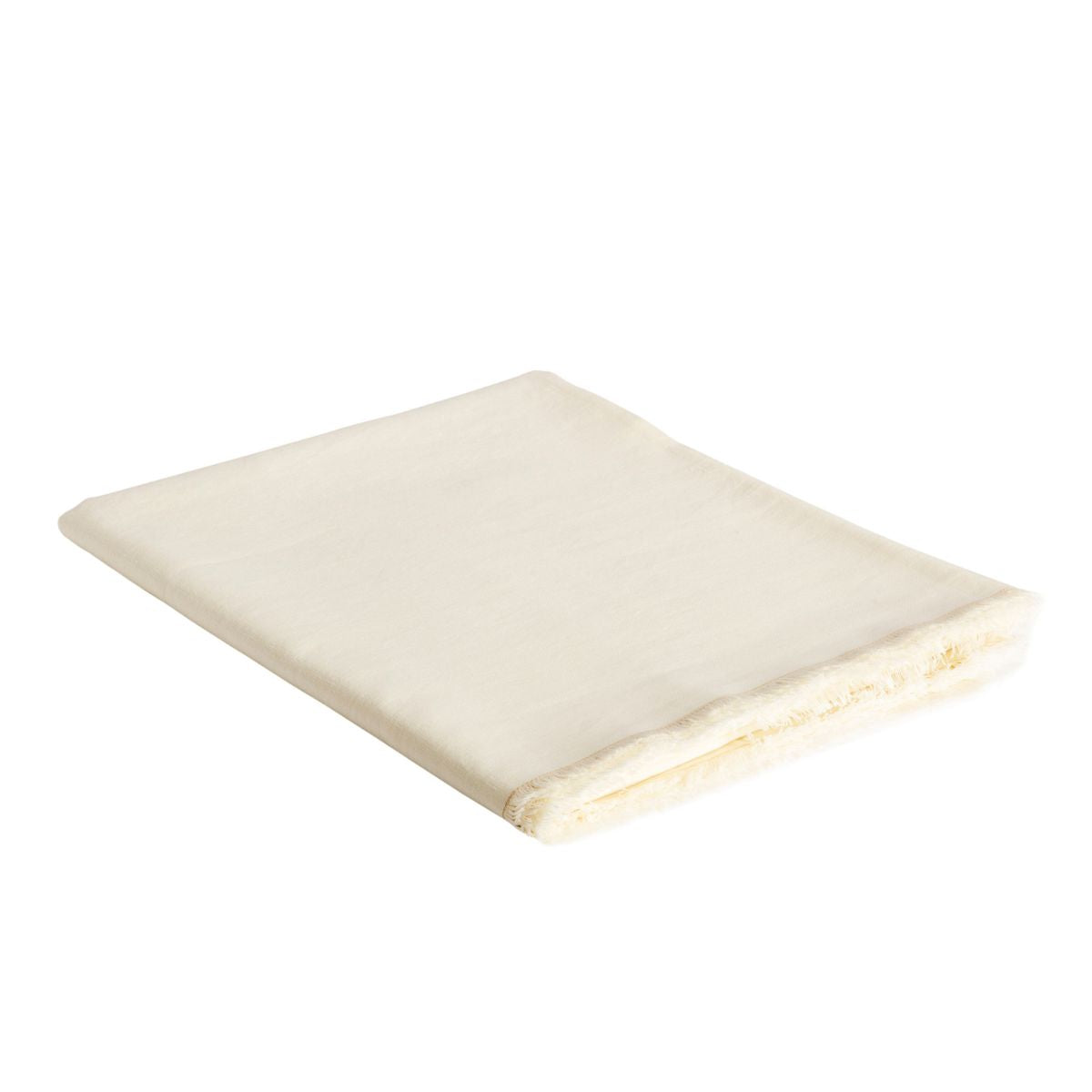 Andrea House Cocina nappe lin blanc franges 200 cm