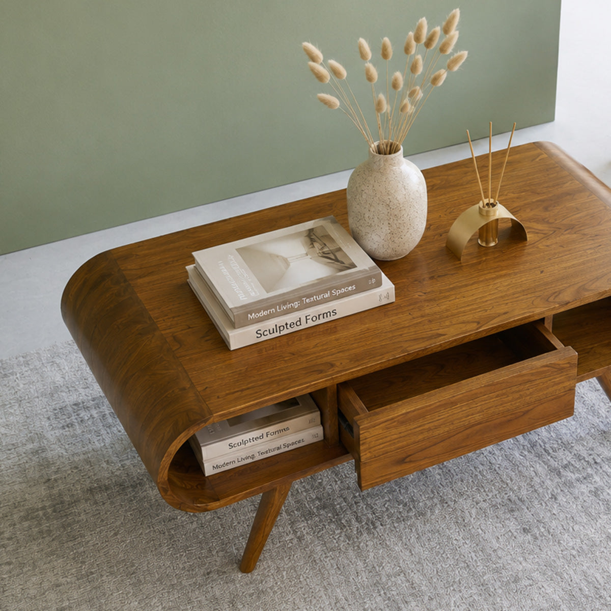 Berah Getah Apolline table basse mindi 120 cm noyer