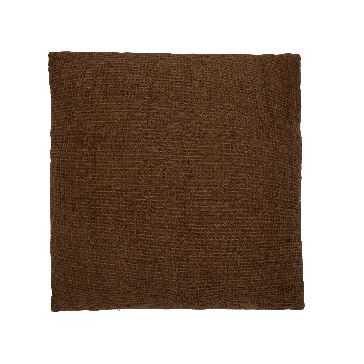 Andrea House Textil Coussin coton Waffle marron 50x50