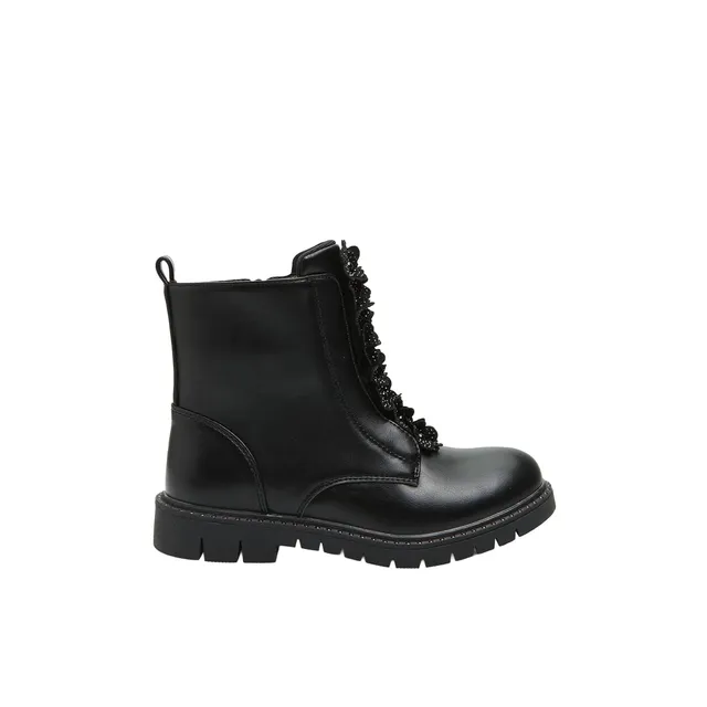 Bata Bottines Motard Fille Fleurs Paillettes