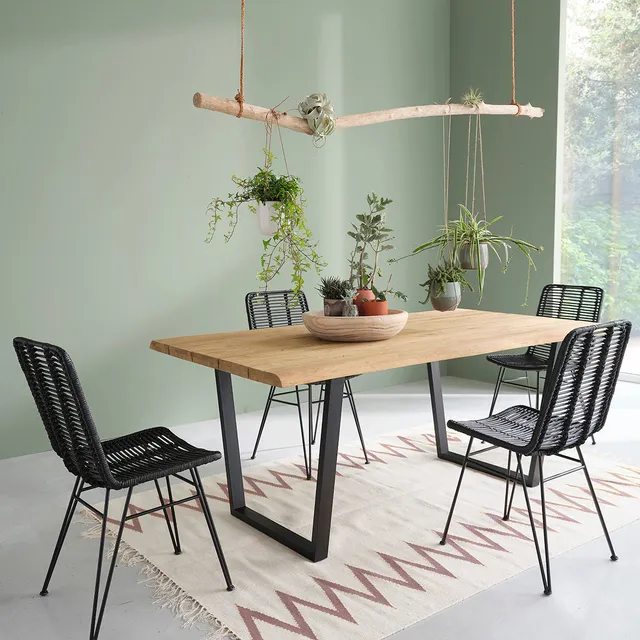 Berah Getah June table teck recyclé 8 pers métal