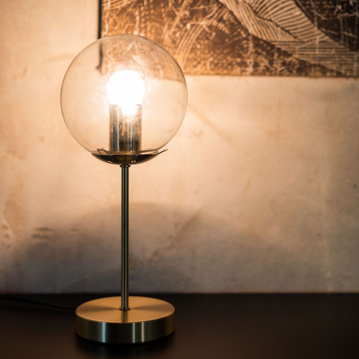 Andrea House lampe table cristal dorée moderne
