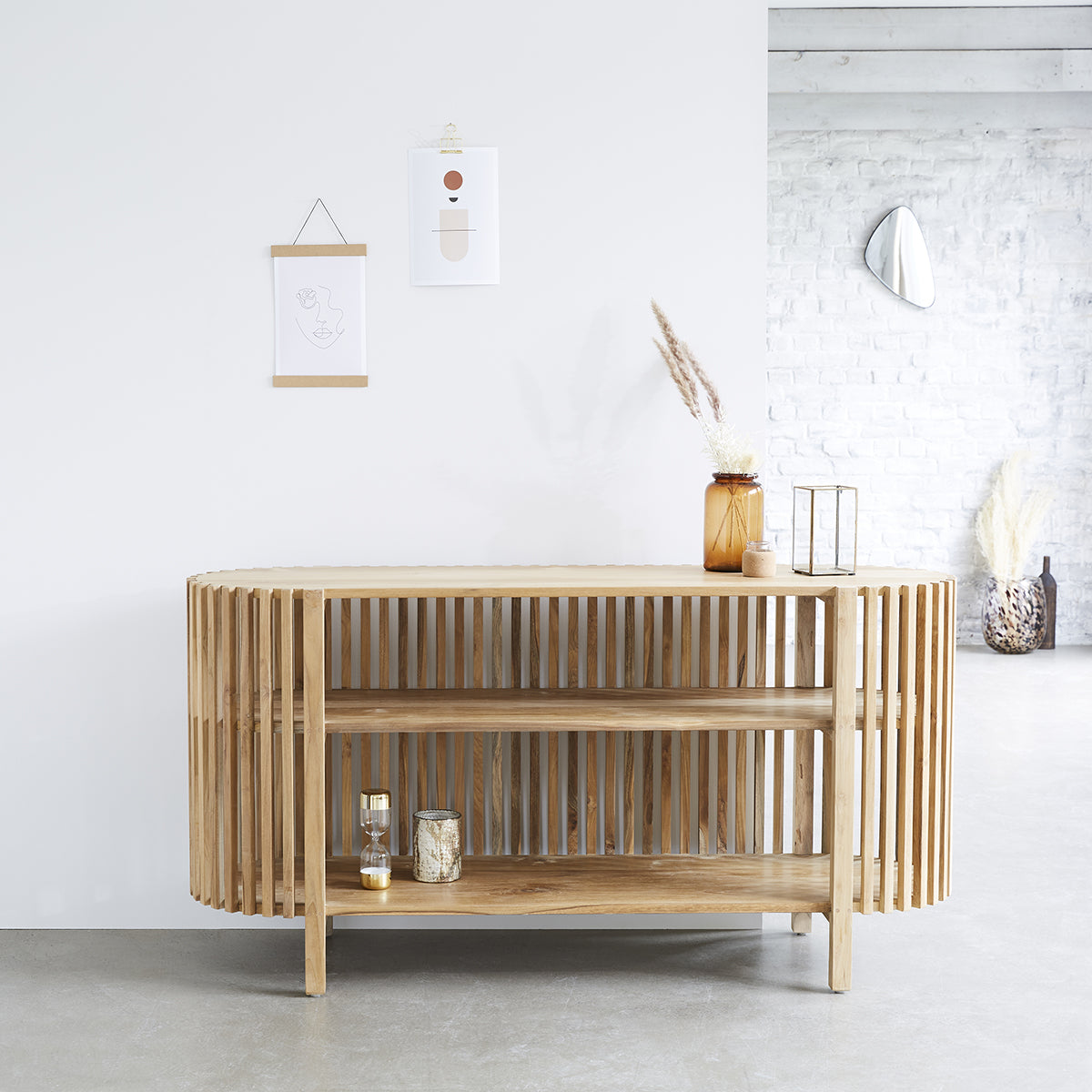 Berah Getah VICTORIA buffet teck massif 160 cm ouvert