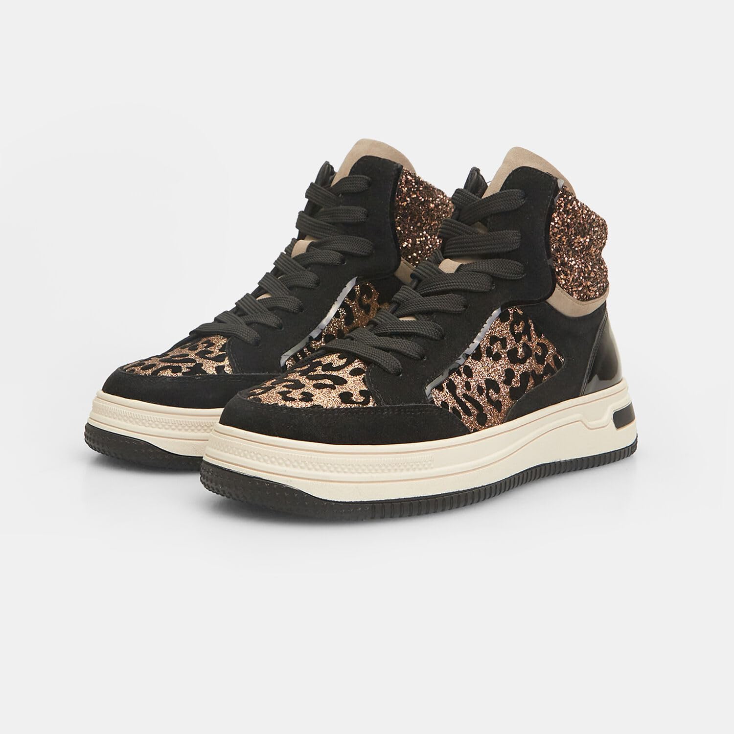 Bata Sneakers hautes femme animalier paillettes