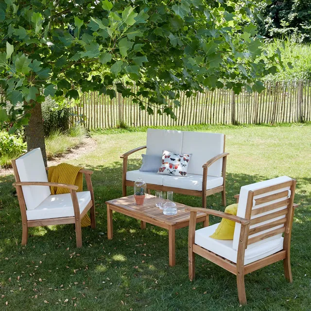 Berah Getah Hanoï salon jardin bas acacia 4 pers.