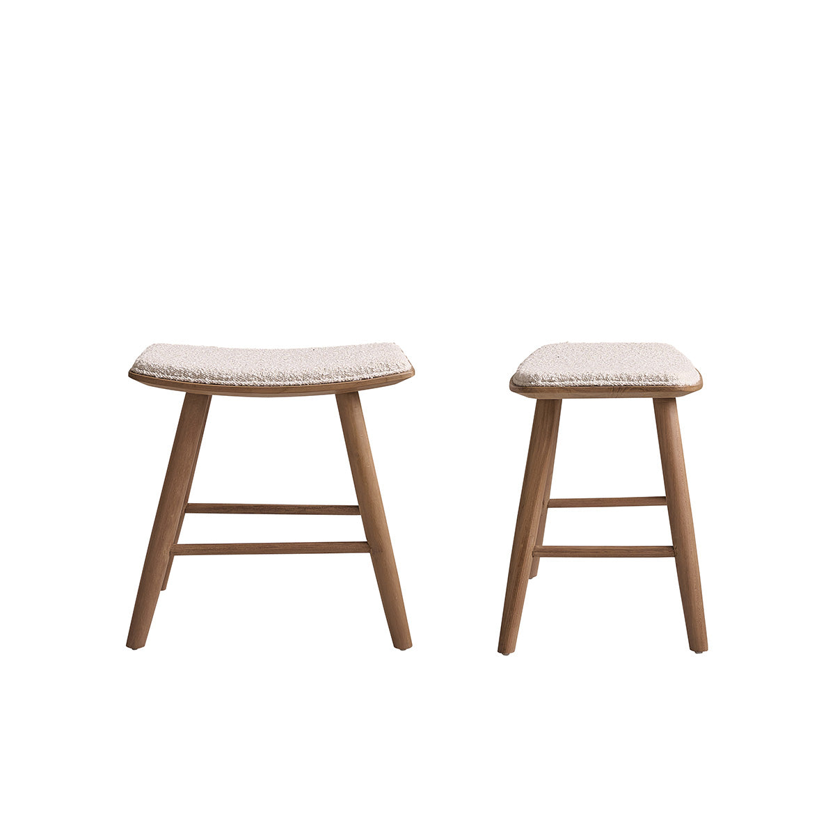 Berah Getah AMBRE lot 2 tabourets bar teck bouclette 45 cm
