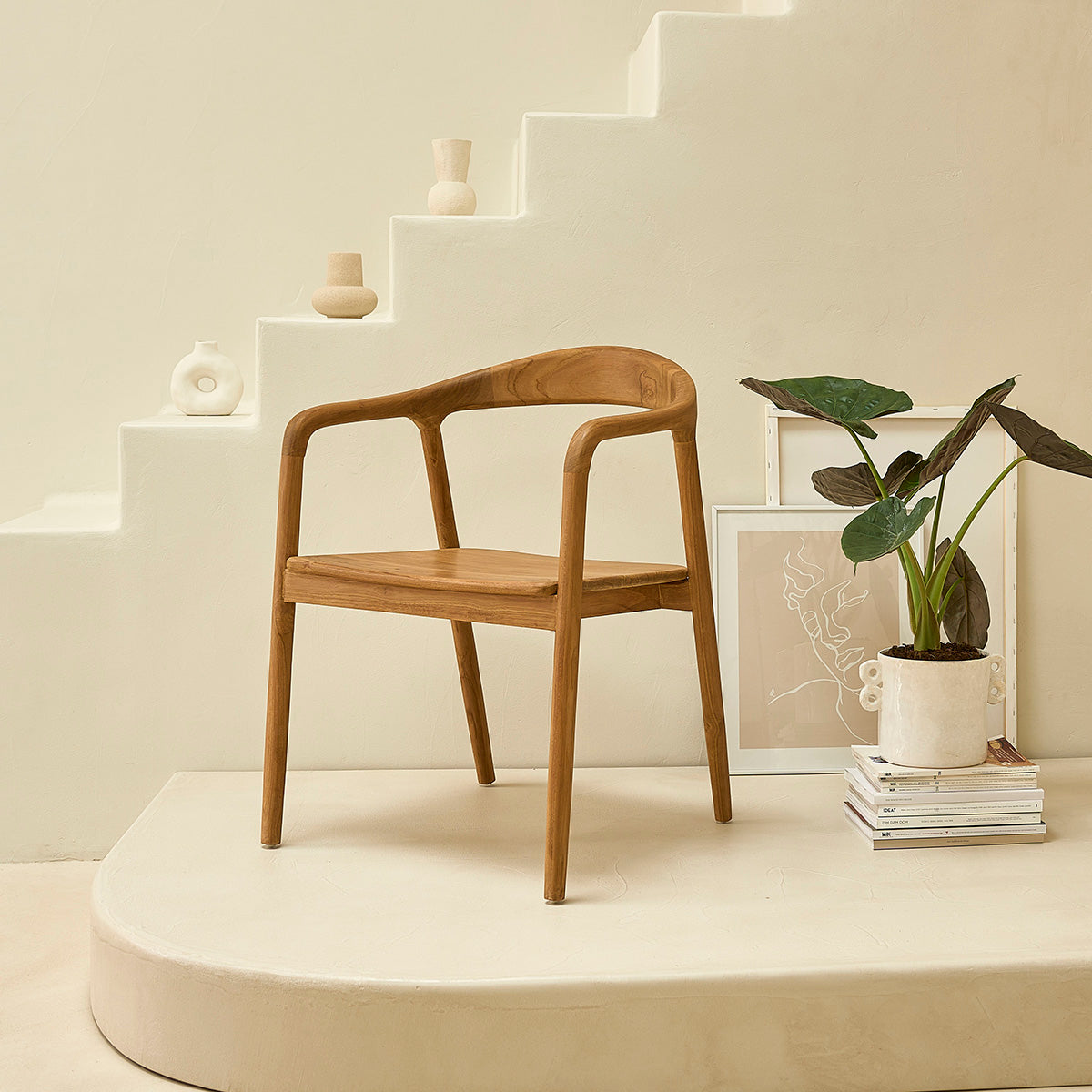 Berah Getah Ambre chaise teck massif naturel