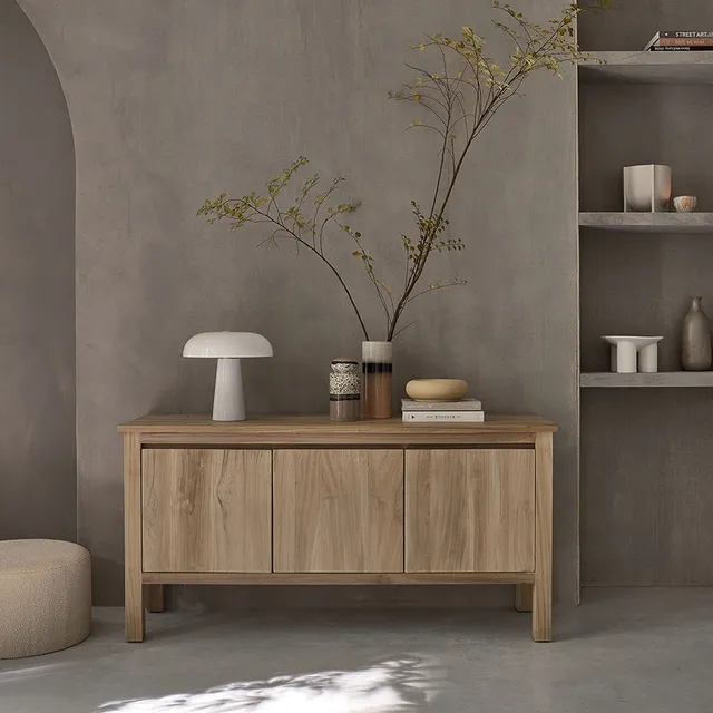 Berah Getah Aldo buffet teck massif 150 cm 3 portes