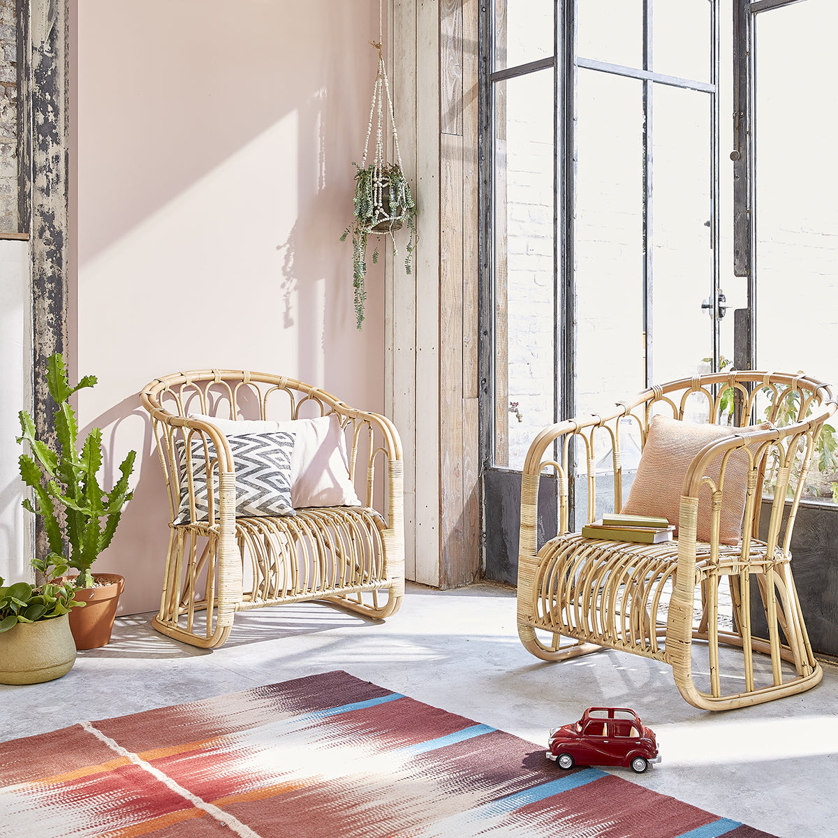 Berah Getah PAOLA fauteuil rotin naturel vintage