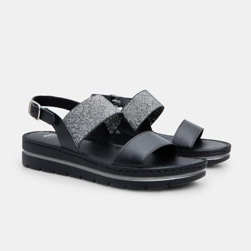 Bata Sandales cuir femme plateforme 3,5 cm