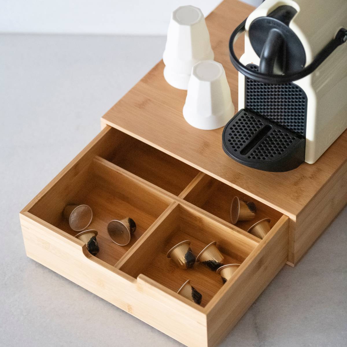 Andrea House boîte capsules café bambou cuisine rangement